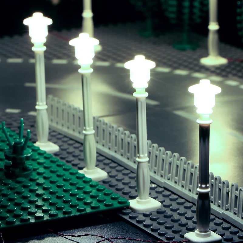 TEDDOO Store 15 City Street Light DIY LED Lighting Kit (10 in 1 USB Power Supply) Small Particle Building Block Lamp Compatible with Lego Building Blocks 2039 11062(White Column White Light) - Image 2